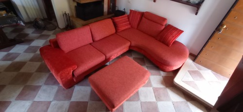 Divano dondi penisola con pouf - divano,